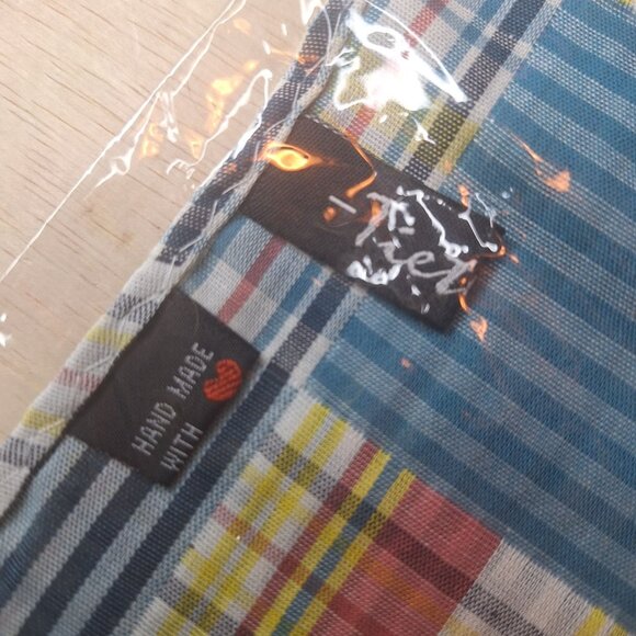 Tietle New York Patchwork Tie Pocket Square Set Handmade Blue - Picture 4 of 5